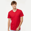Adulto Cuello V Mezcla 65% Poliéster / 35% Algodón 3543 Rojo Sólido