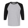 Adulto Raglan 3∕4 Peso Ultra Heavy Weight Suave Textura 5540 Jaspe / Negro