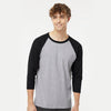 Adulto Raglan 3∕4 Peso Ultra Heavy Weight Suave Textura 5540 Jaspe / Negro