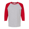 Adulto Raglan 3∕4 Peso Ultra Heavy Weight Suave Textura 5540 Jaspe / Rojo Brillante